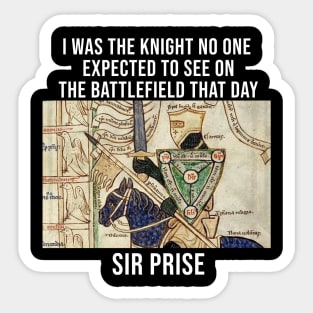 Pun Intended Knight Funny Joke Classic Art Design Sticker